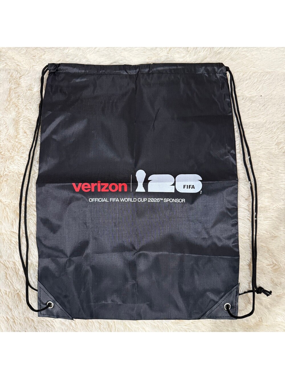 FIFA 2026 World Cup Soccer x Verizon Black Drawstring Bag